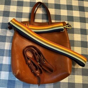 Madewell leather crossbody bag with extra strap